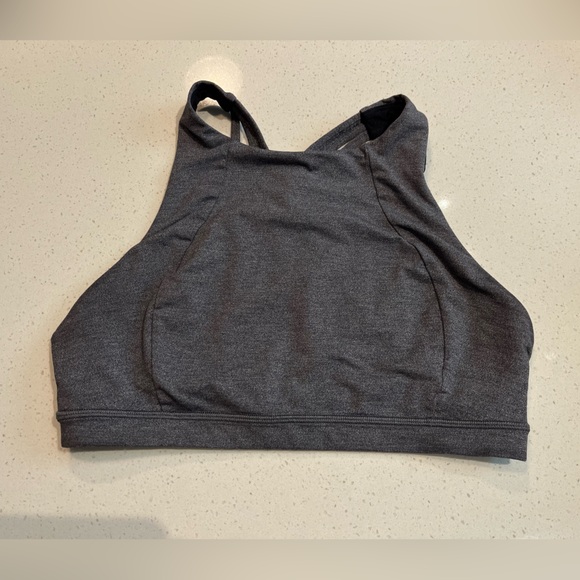 SOLD Lululemon Free To Be Serene Bra *High Neck in Heathered Black Size 8 - Picture 6 of 8